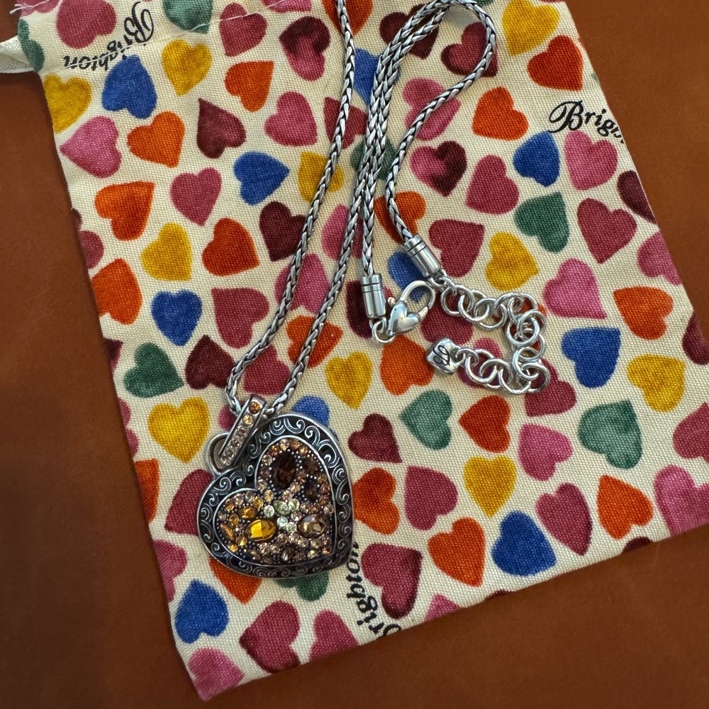 Brighton CRYSTAL VOYAGE HEART NECKLACE All You Need is Love - Great Condition